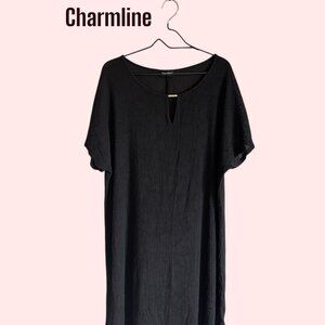 Charmline Black Mesh Swim Cover-Up – Size L